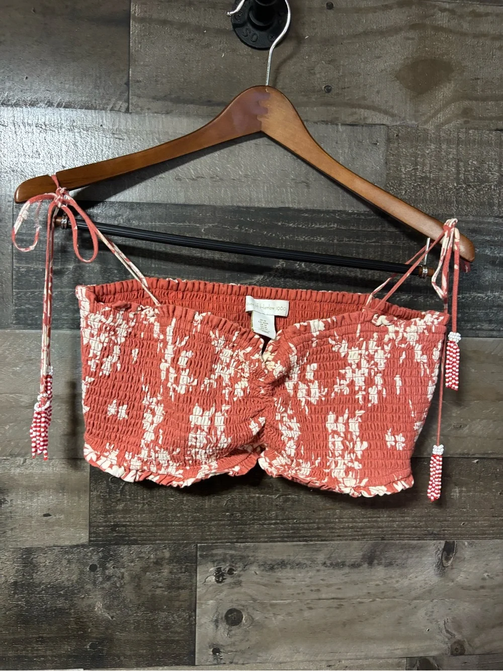House of Harlow 1960 Rust Floral Tiered Maxi Skirt/ Top Set Medium
